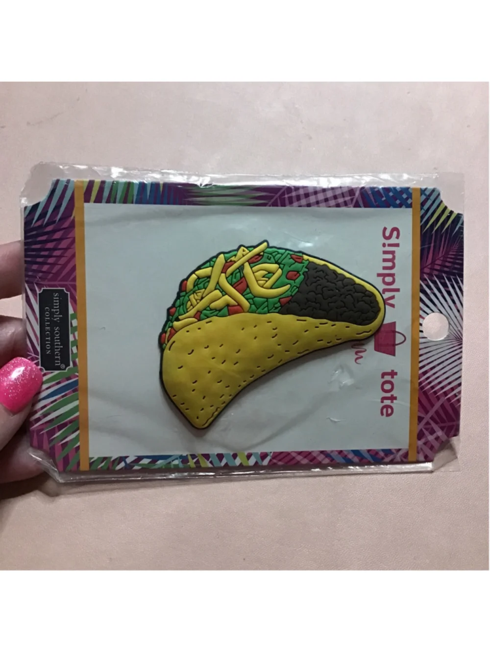 Simply Southern Taco Tote Charm Yellow Green
